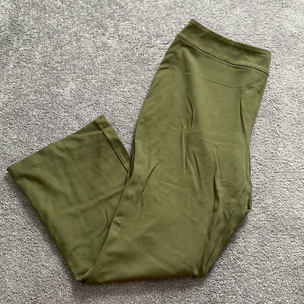 Jones & Co Olive Green Flare Pants, Women’s 1X